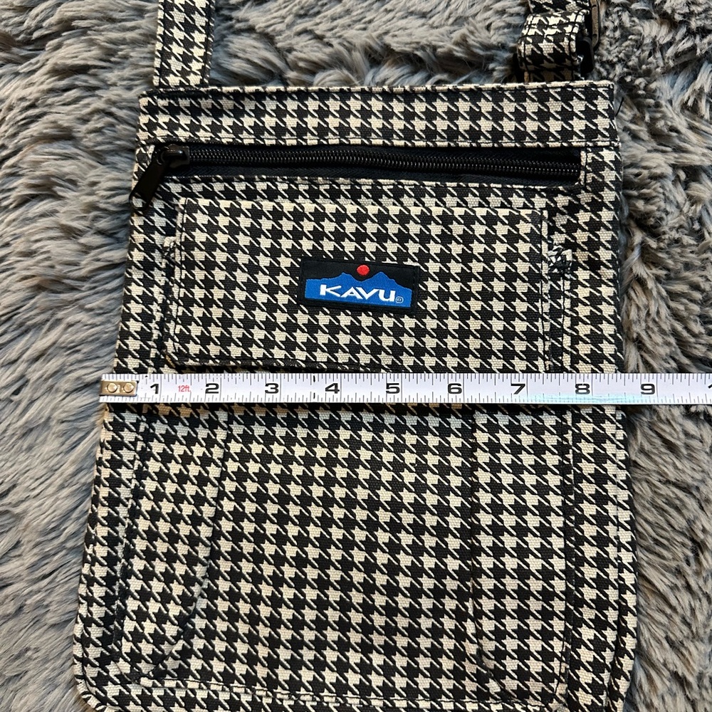 Kavu Cotton Canvas Crossbody Bag Houndstooth Pattern Like New - Picture 5 of 8